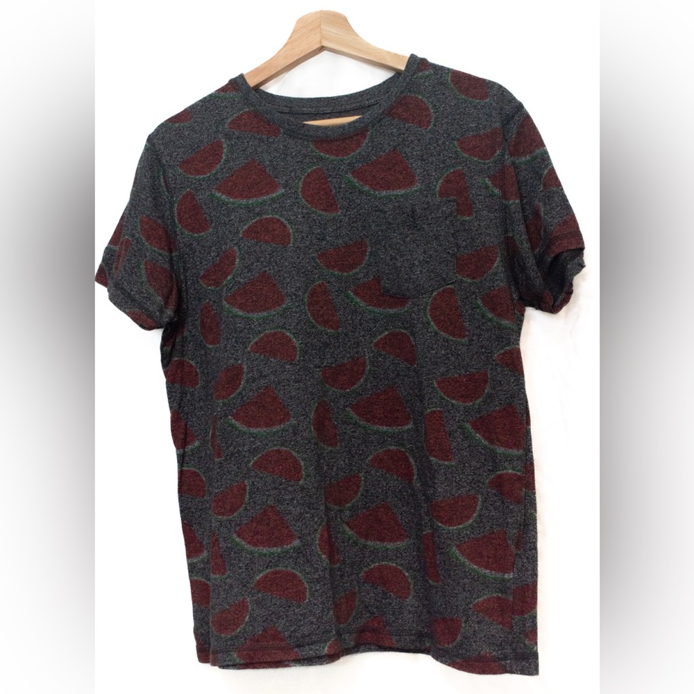 Grey Shirt w/ Watermelon Slice Pattern